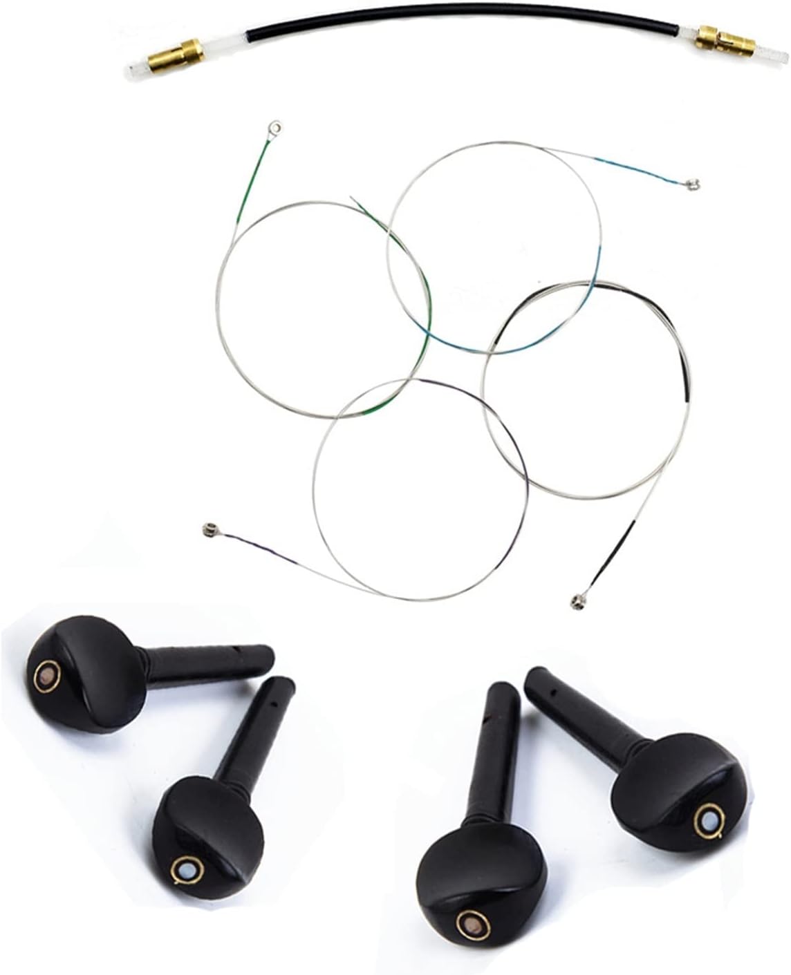 Violin Accessories Parts Violin Three-Piece Set of Strings + Ebony Peg + Tail Rope
