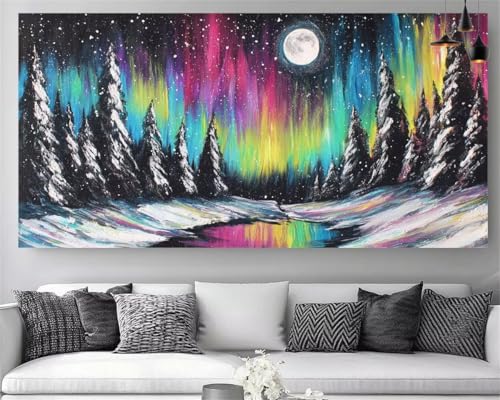 Peinture Diamant 5D Forêt colorée pour un salon moderne et lumineux