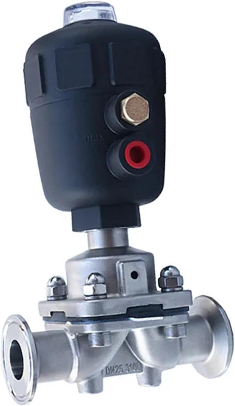 DN25 Ф27 Sanitary Pneumatic Diaphragm Valve 50.5mm Quick Release Double Diaphragm Plastic Head Pneumatic Diaphragm Valve