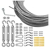 EFGTEK 165 Feet String Lights Hanging Kit,Globe String Light Suspension Kit,Outdoor Light Guide Wire