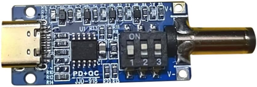 2 unidades USB-C PD QC DC 5V 9V 12V 15V 20V Módulo de disparador de potencia de voltaje ajustable 5A Tipo-C entrada hembra DC55-25 Salida macho