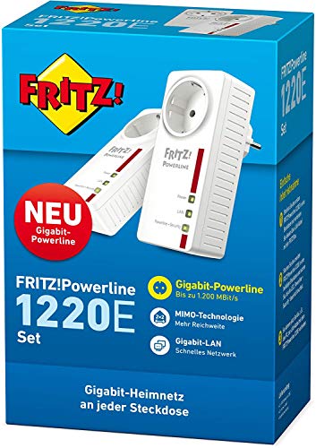 FRITZ!Powerline 1220E - Powerline Adapterkit 1GbE, HomePlug AV (HPAV) - Powerline - Immagine 3