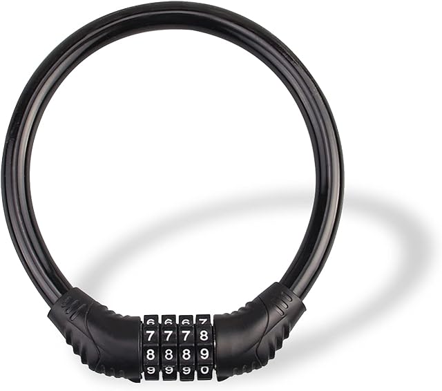 Bike Lock, Heavy Duty Cable Bicycle Lock, High Security 4 Digits Codes Cycling Chain Locks, Combination Chain Lock for Mountain Bike Bicycle Scooter Electric Vehicles Gate Fence Motorbike