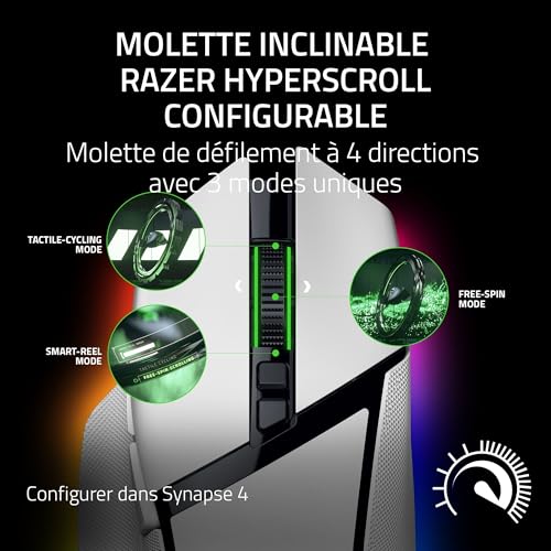 Souris Razer Basilisk V3 Pro sans fil blanche boutons programmables - 2