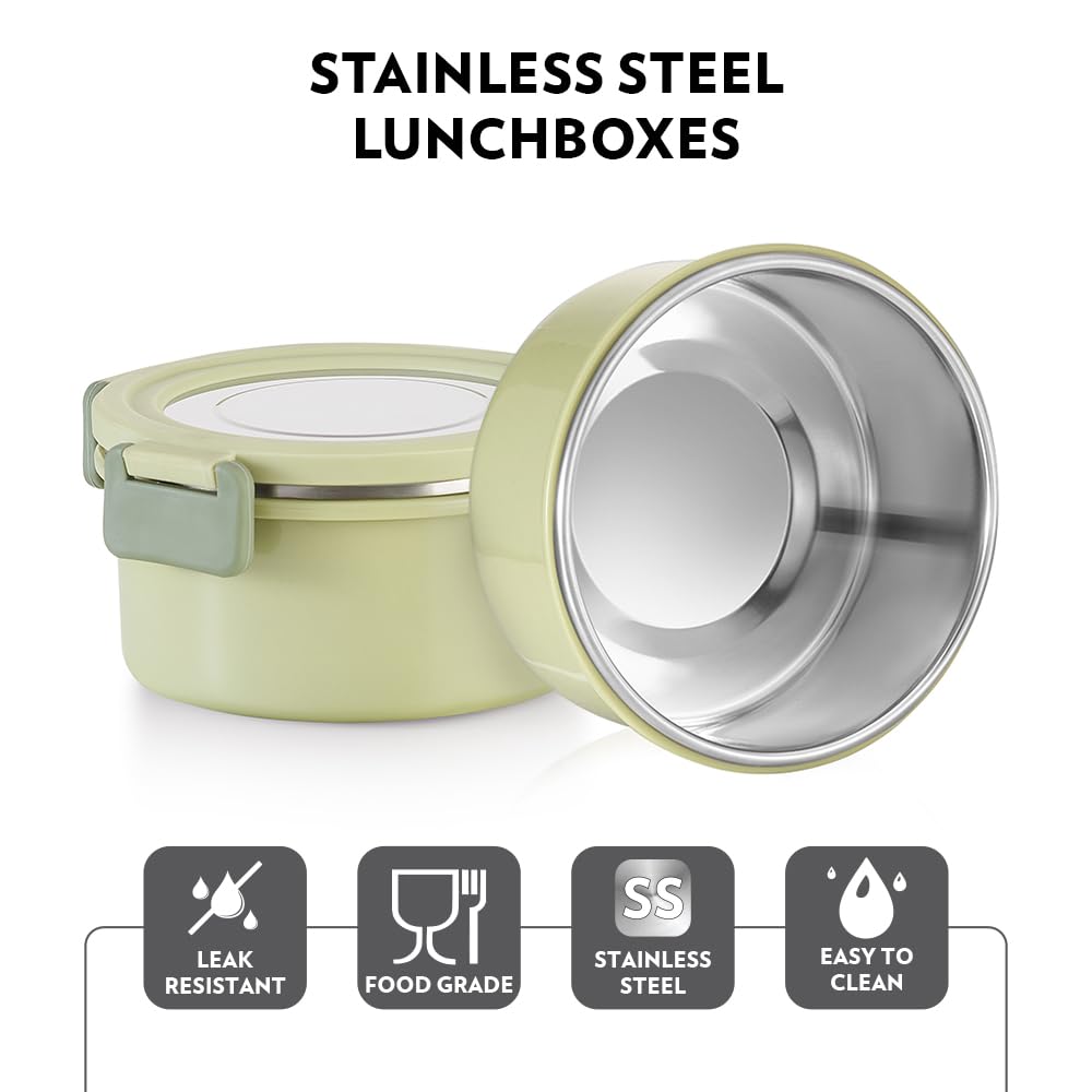 Borosil Microwave Safe Stainless Steel Lunch Box with Bag for Men & Women — Amazon image 5