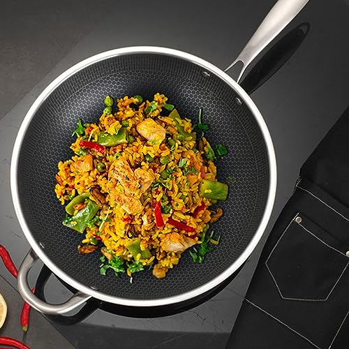 Wok de acero inoxidable COLLBATH con mango honeycomb miniatura 5