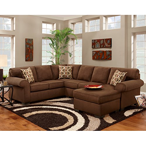 Flash Furniture Exceptional Designs by Patriot Chocolate Microfiber U-Shaped Sectional Sofa