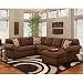 Flash Furniture Exceptional Designs by Patriot Chocolate Microfiber U-Shaped Sectional Sofa