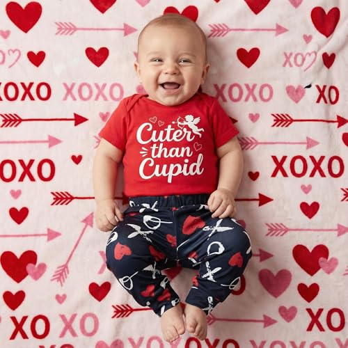 Image of Baby Boys Girls 2pc Outfit Set Short Sleeve Bodysuit with Pants