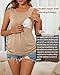 Ficerd 4 Pack Women's Nursing Tank Tops Sleeveless Breastfeeding Maternity Shirts Double Layer Pregnancy Clothes(Khaki, White, Light Gray, Black,XX-Large)