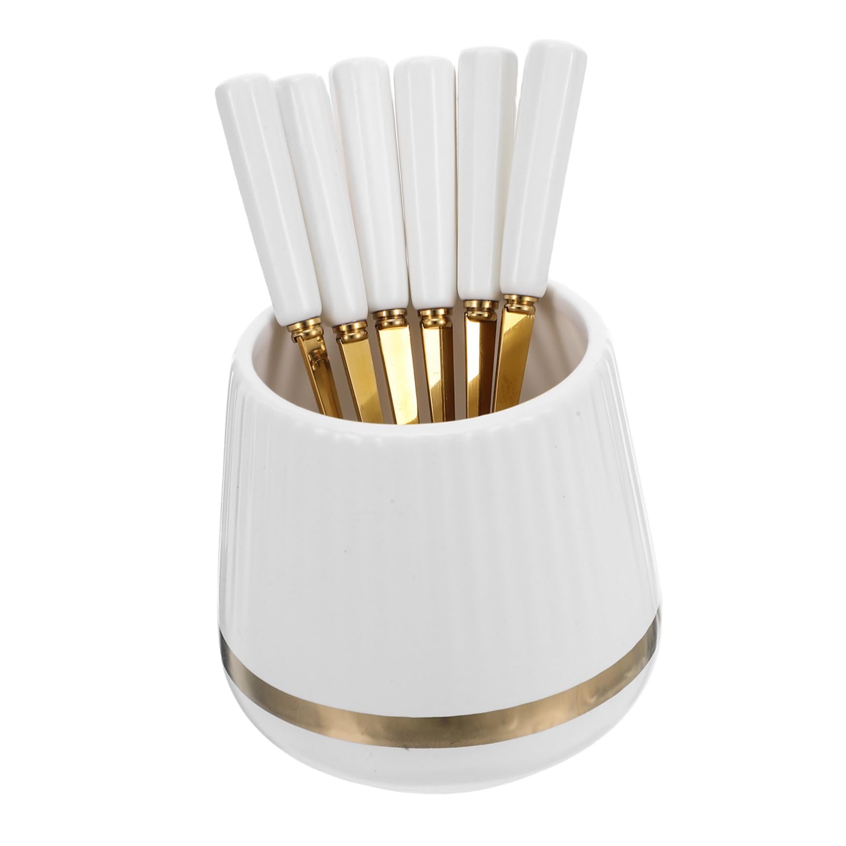 ABOOFAN Pot de rangement à cuillère à fourche petites cuillères à fruits porte-couverts pour la fête porte-couverts pour comptoir céramique