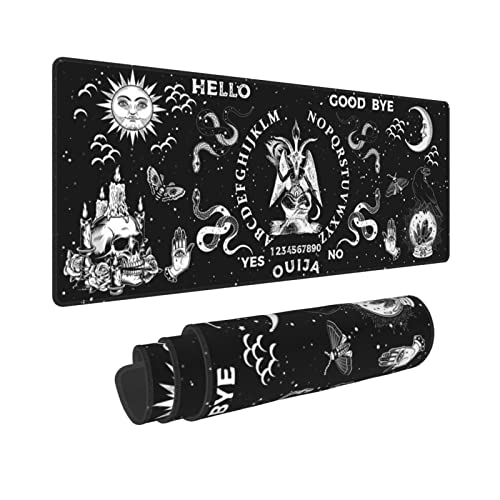 Ouija Tapis de Souris satanique avec tête de Mort mystérieuse satanique Sorcellerie - Long et étendu - XL - Tapis de Souris de Jeu - Grand Tapis de Souris...