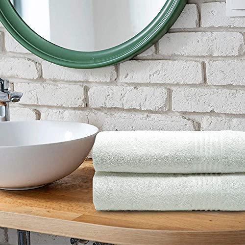 Trident Premium Bath Towels Set Of 2 Large Luxury Towel For Bathroom, 24" X 49" Trisafe Shower Towels, Super Absorbent Quick Drying Hotel Quality Towels For Daily Use - White #TOP1