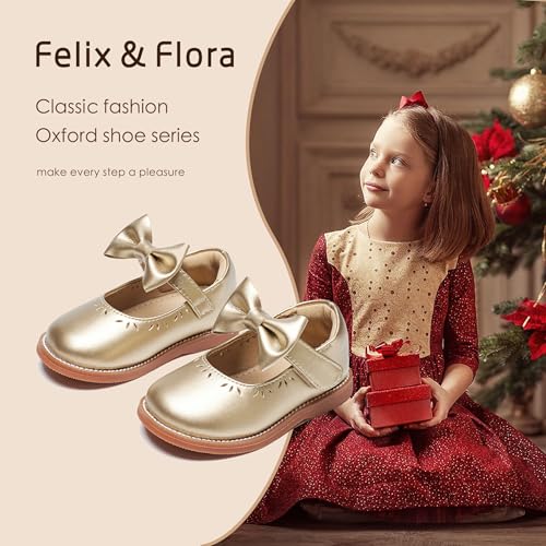 Image of Felix & Flora Toddler Little Girl Princess Dress Shoes-Mary Jane Flats for Girl Party School Shoes