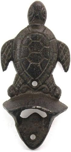 Hampton Nautical Tortuga montada en la pared 6" - Abrebotellas vintage de hierro fundido Sea Life Decor