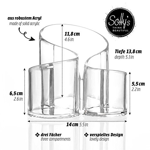 Solly’s Susann - Rangement pour Maquillage - Présentoir Transparent à 3 Compartiments - Image 3