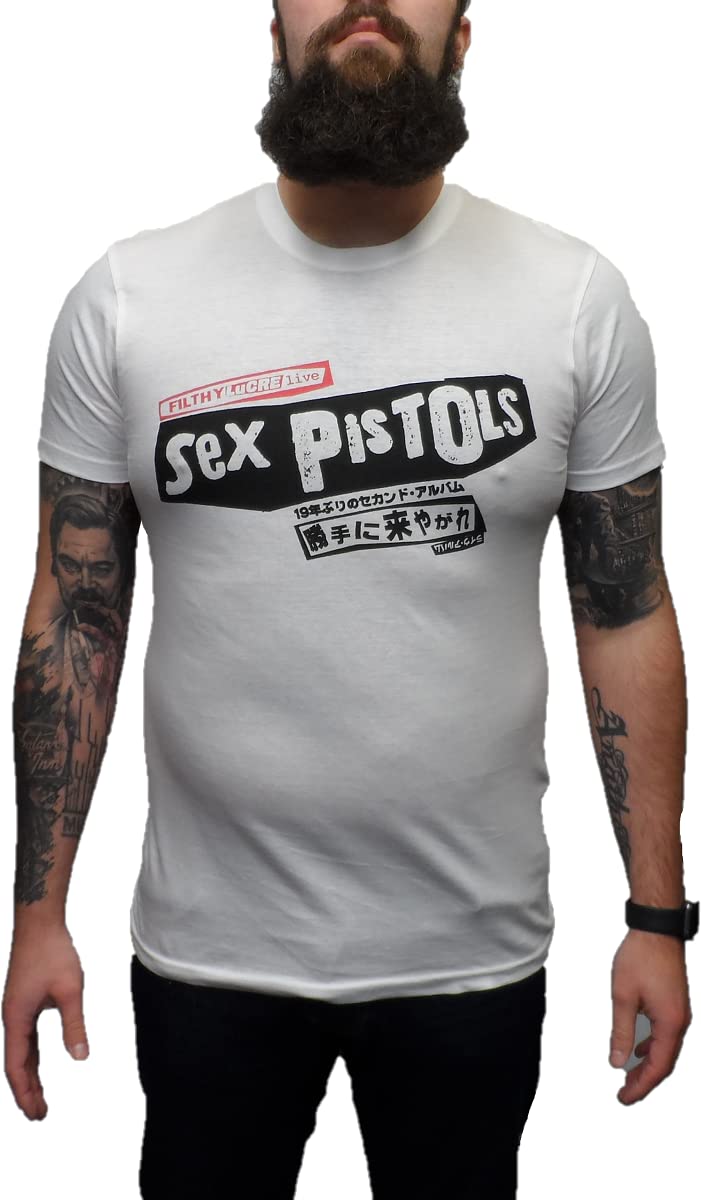 Mazeys Mens Official Sex Pistols T Shirts (X Large, Filthy Lucre Japan)