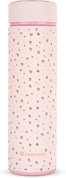 KikkaBoo SAVANNA Baby Thermos, Stainless Steel, Hot and Cold Beverages, 500 ml Liquids, Spill Proof, Tea Filter, Pink