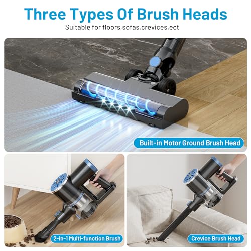 VIPSUN Cordless Vacuum Cleaner with Self-Standing, LED Screen Stick Vacuum Cleaners for Ho - image 6