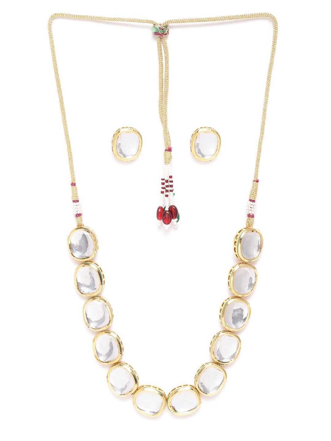 Priyaasi Minimal American Diamond Jewellery Set for Women | Rose Gold-Plated | Brass Metal | Floral Design | Ethnic Jewellery for Bridesmaid & Bridal | Jewellery Set for Wedding, Engagement, & Party (B08P5VPFY6) Amazon Price History, Amazon Price Tracker