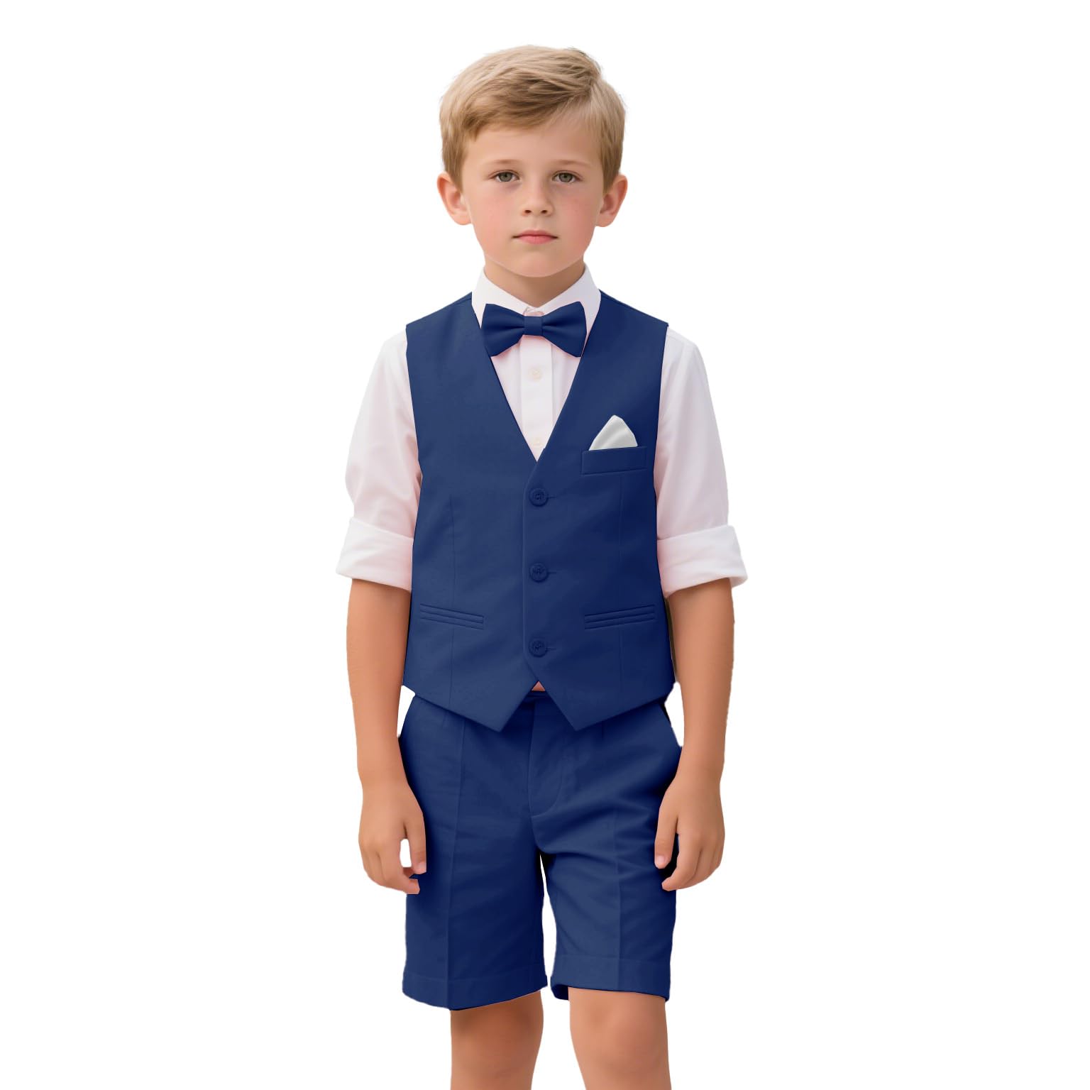 Trajes formales de 2 piezas para niños, conjunto de ropa de vestir de boda, chaleco y pantalones de 3 a 16 años