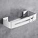 Acobonline Estantería Ducha para Esquina con Ganchos, Cesto de Ducha Adhesivo, Organizador de Baño, sin Taladros Aluminio. (Aluminio Liso, Rectangular)