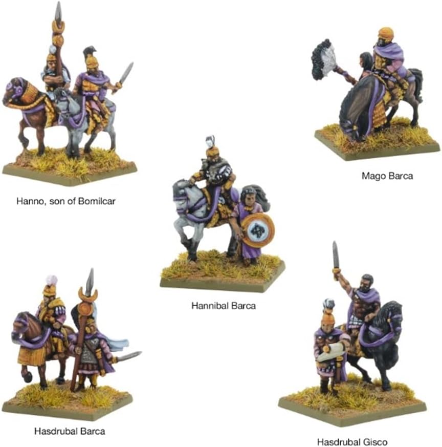 Warlord Roman Britain Hail Caesar Epic Battles: Carthaginian Commanders Tabletop Miniatures - Plastic Paintable Roman Britain Soldiers Set, Table Top Military Minifigures for Adults
