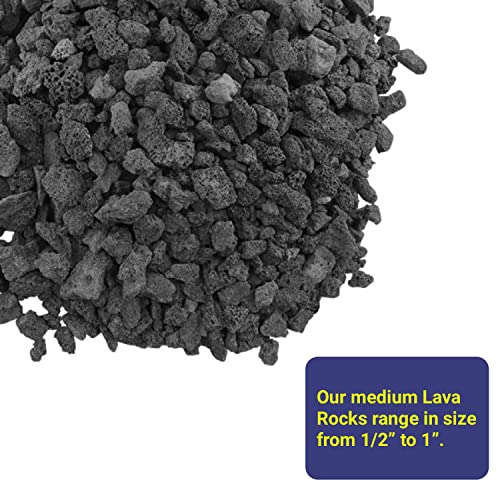 American Fire Products | Medium Lava Rock, 1/2" - 1" | Use in Fireplace, Fire Pit or Bowl | Outdoor & Indoor Volcanic Rock for Natural Gas or Propane Fires | Decorative Landscaping | 10 lb Bag