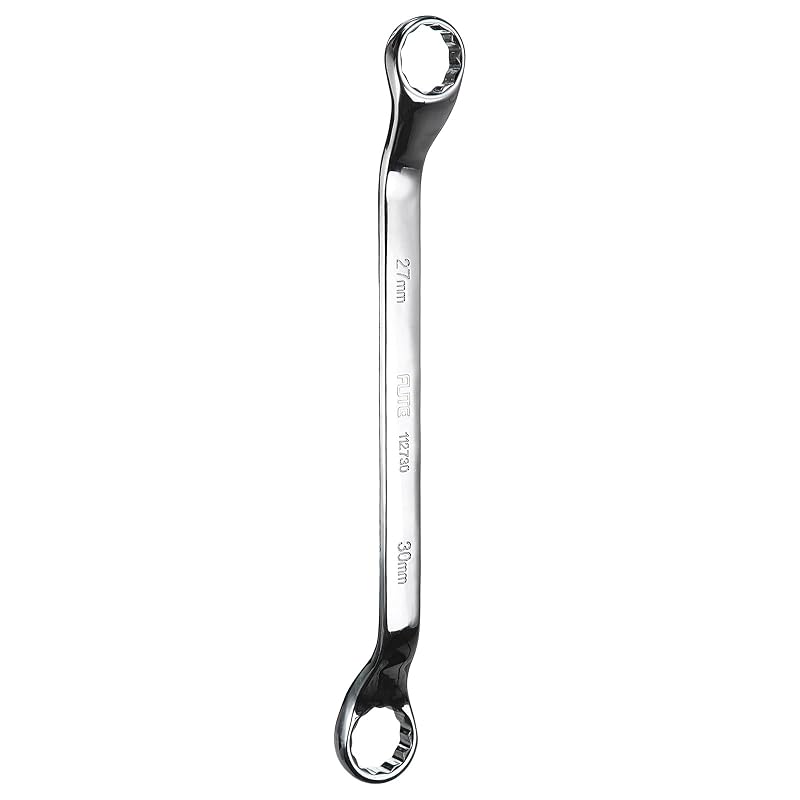 Chave estrela dupla HARFINGTON com offset de 45°, 27 mm x 30 mm, 12 pontas em aço CR-V cromado