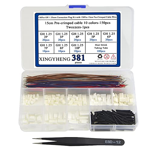 Kit de conectores GH 1.25 mm con 130 piezas y cables pre-crimpados miniatura 1