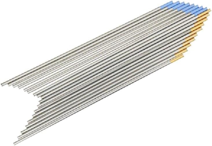Welding Electrodes, 10pcs Tungsten Welding Electrodes Lanthanides Electrode Tip 2.4×150mm (Gold Tip)