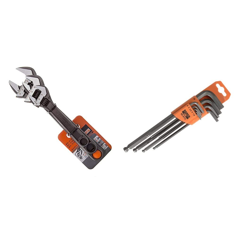 3 ADJ3 Set Of 3 Adjustable Wrenches (8070/8071/8072), Gray, Head Angle 16 Degree