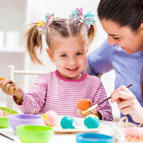 Pinzas para el cabello con moño colorido para niñas miniatura 5