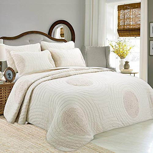 Color Sólido Sobrecamas Algodón Colcha Acolchada Bouti Bordado Patch