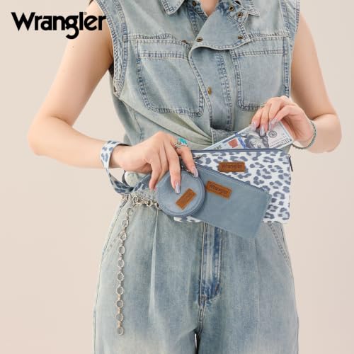 Image of Montana West X Wrangler Keychain Wallets for Women Dual Pouch Wristlet
