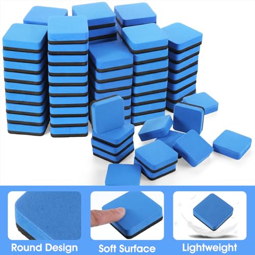Kifmurase 96Pcs Dry Erase Eraser, Magnetic Whiteboard Dry Erasers, Cube Mini Whiteboard Eraser, Square Colorful White Board Erasers, Chalkboard Cleaner Wiper for Home and Office - Image 7