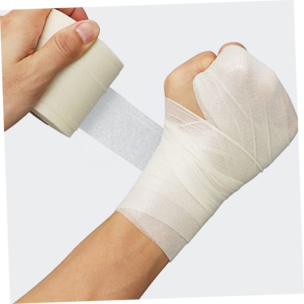 Healeved 4 Rolls Sports Tape Foam Elastic for Athletic Sports Prewrap Athletic Tape Double Glasses Case for Women Non Woven Khaki Sponge