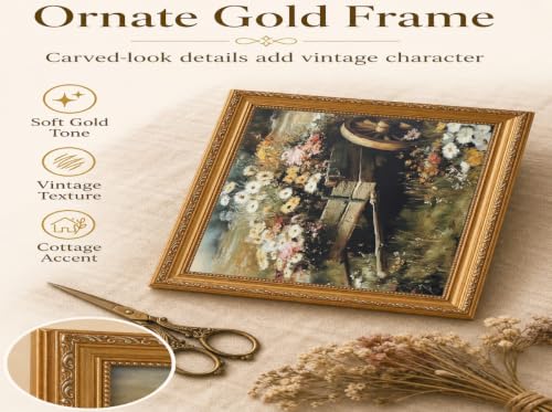 ApexBlume Vintage Wildflower Wooden Cart Framed Wall Art - image 3