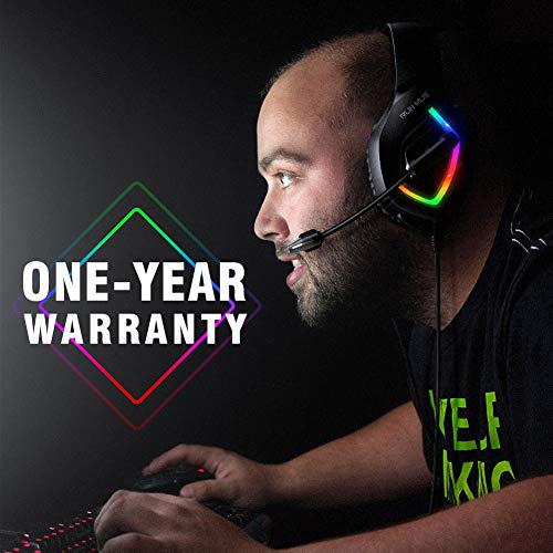 RUNMUS Gaming Headset PS4 Headset with 7.1 Surround Sound, Xbox One Headset with Noise Canceling Mic