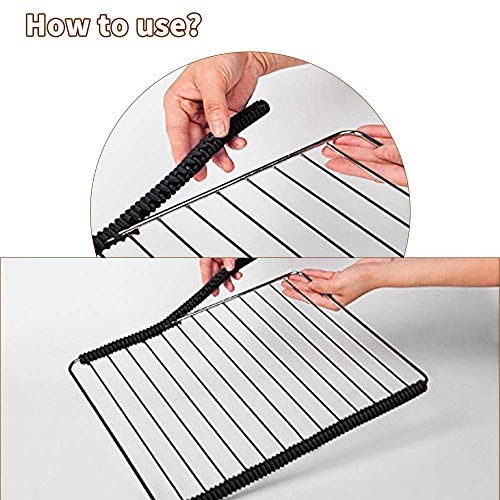 Silicone Oven Rack Shields - Portable 4 Pack Heat Resistant Silicone Oven Rack Cover 14 inches Long Oven Accessories Rack Edge Protector, Protect Against Burns and Scars (Gray)