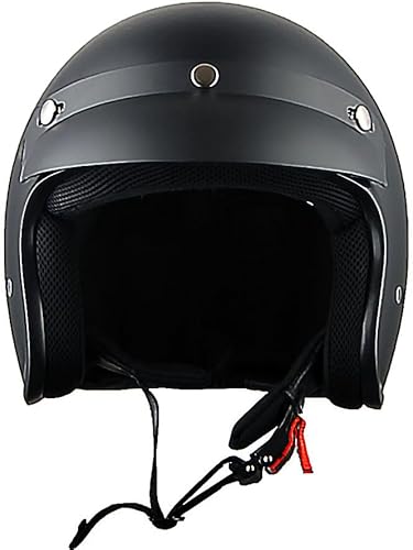 Miniatura 3 de 1Storm Casco abierto para motocicleta, ciclomotor, casco de media cara con visera de pico, color negro mate