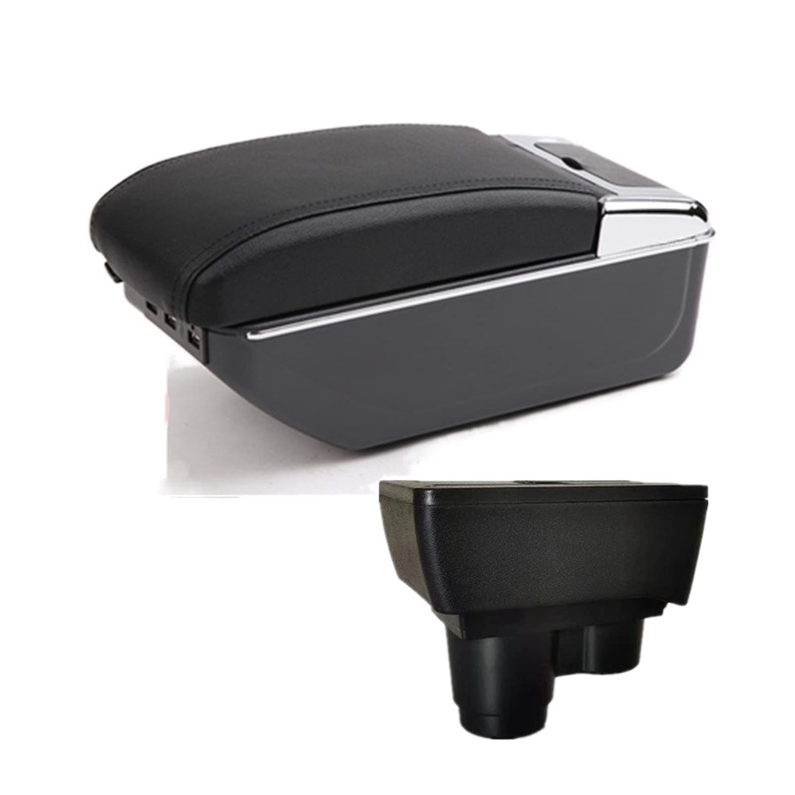 Baiqimv For Renault For Dacia For Duster 2 3 Car Armrest Box Central Console Storage Box USB Car Accessories 2018-2022(D2 7USB)