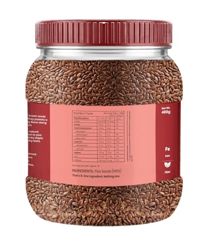 Image of Livyor Raw Flax Seeds - 400gm | Flax for eating | Alsi seeds | Rich in Protien and Dietary Fibre | Unroasted | Rich in Omega 3 and Iron | Pack of 1