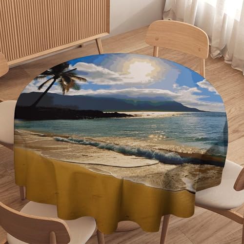 Nappe ronde hawaïenne pour protéger la table des taches de dîner - 5