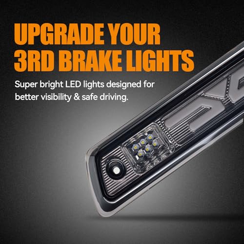 Image of Third 3rd Brake Light, LED High Mount Stop Light for 2009-2014 Ford F150, 10-14 Lincoln Mark LT, Rear Center Cab Roof Tail Cargo Lamp, DOES NOT FIT SVT Raptor & Models with Hill Descent Control