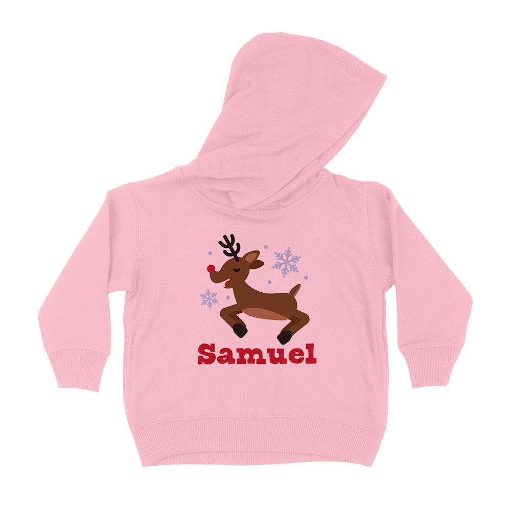Reindeer Samuel Christmas Kids Hoodie Sweatshirt Toddler 2T Light Pink