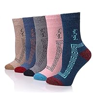 DoSmart Children's Winter Warm Wool Solid Color Socks Kids Boy Girls Hiking Thermal Boot Crew Socks 6 Pairs