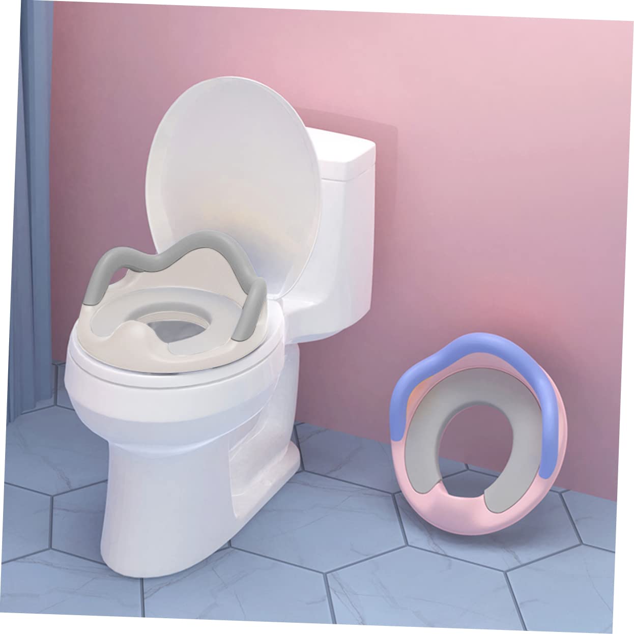 VICASKY 1pieza Asiento De Entrenamiento Para Toilet Kids Diseño Antideslizante Fácil De Limpiar Para Potty Training Accesorio Para Niño Niña y Niñas