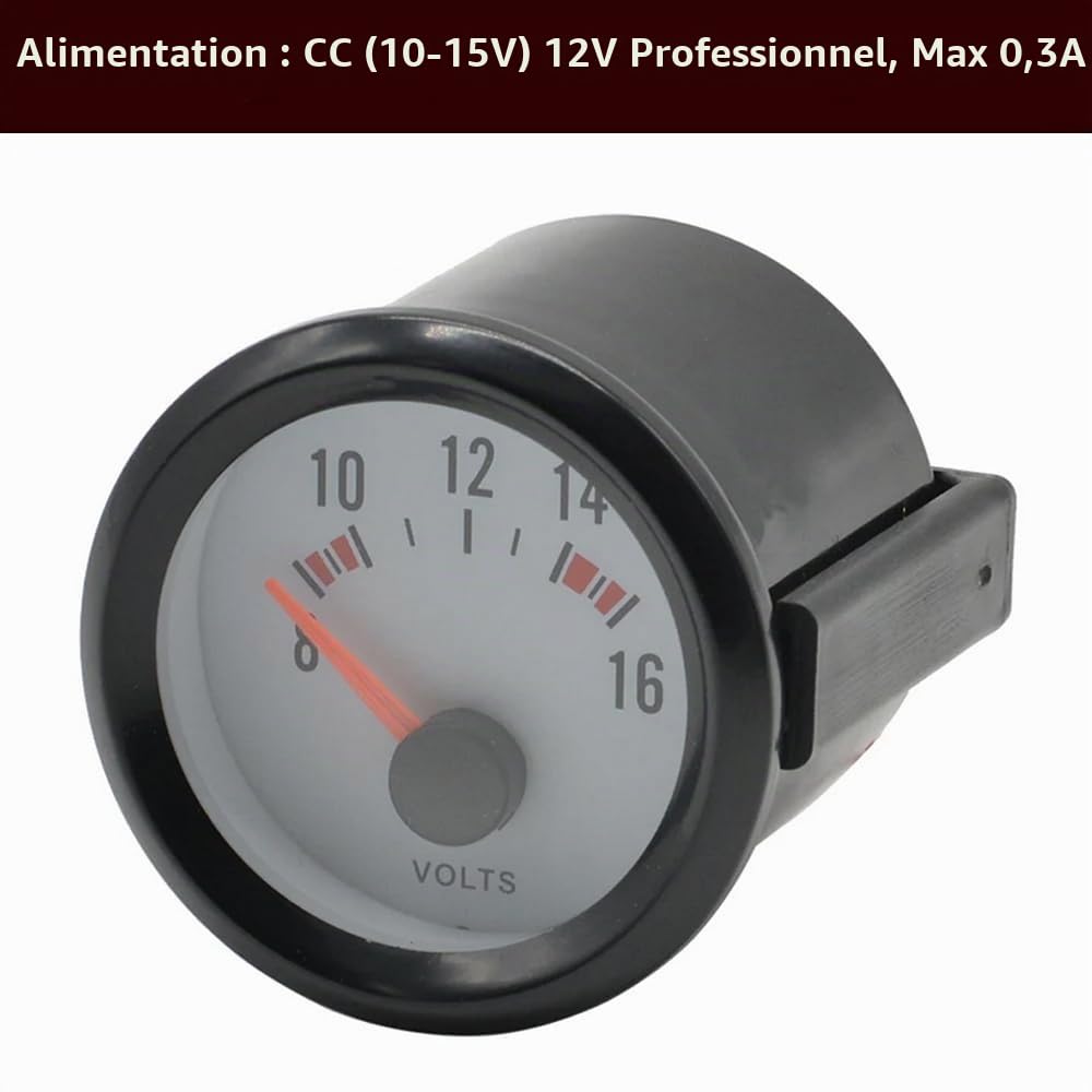 ETOPARS Universelle Voiture Jauge de Tension 2 Pouces 52mm Voltmètre Jauge Véhicule Tension Pointeur Manometre Bleu Lumière Indicateur Voltmètre Testeur Instruments Volt