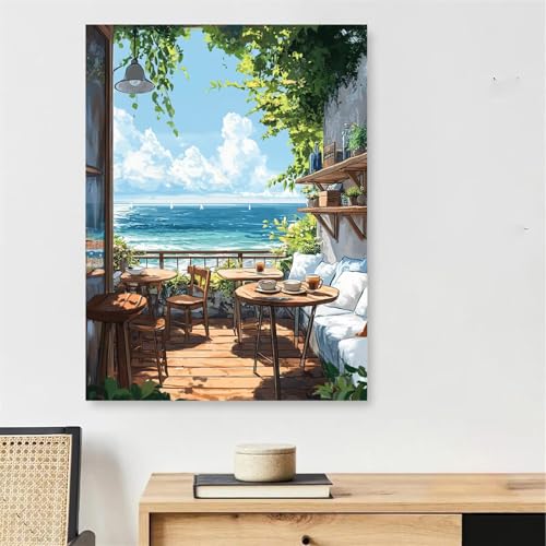 Peinture numero adulte cadre 70x100cm pour réussir sa toile marine sans savoir dessiner